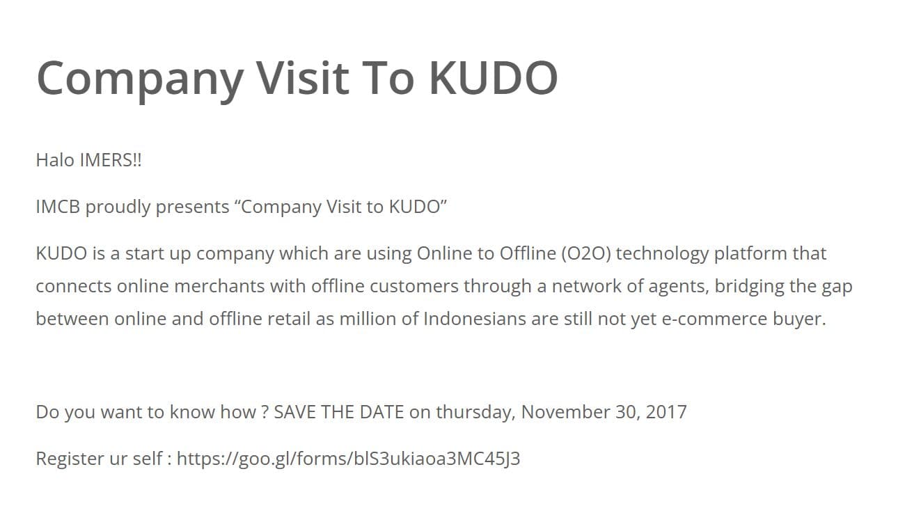 Company Visit To KUDO