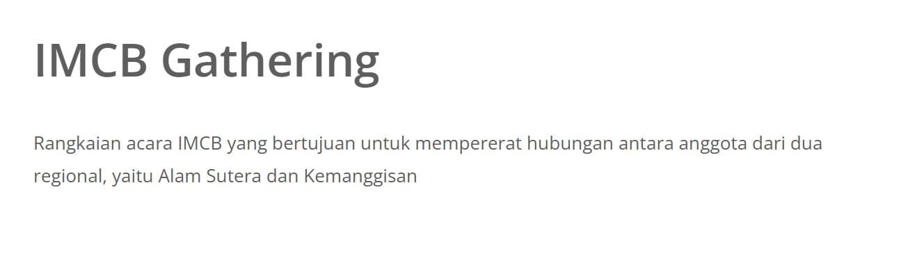 IMCB Gathering 2018